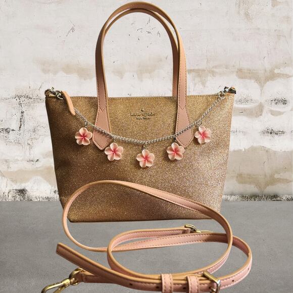kate spade Handbags - Kate Spade New York Gold Glitter Joeley Small Bag